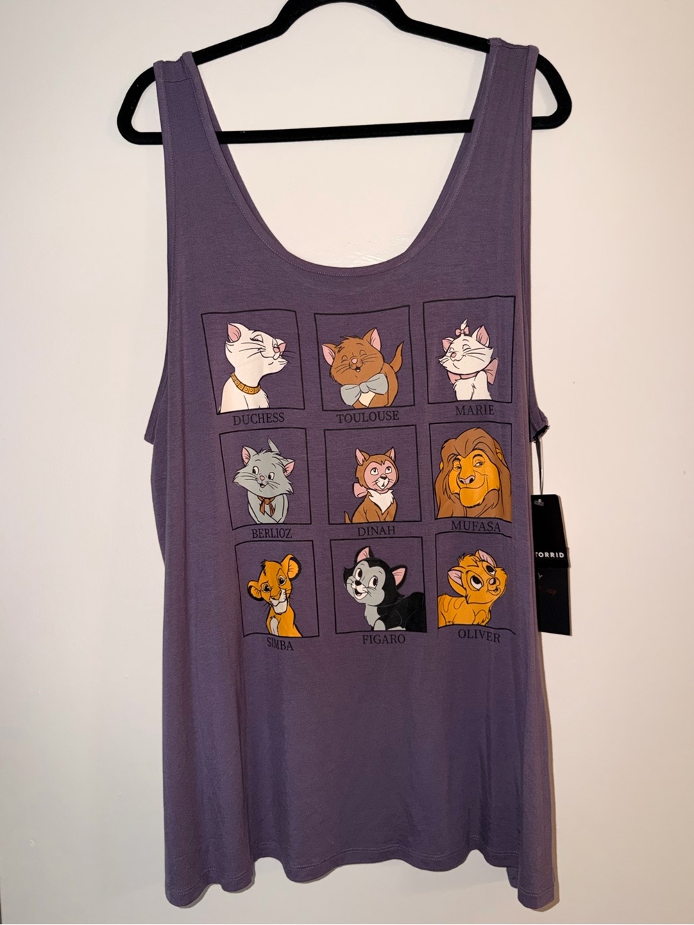 torrid purple Disney pride of feline graphic tank